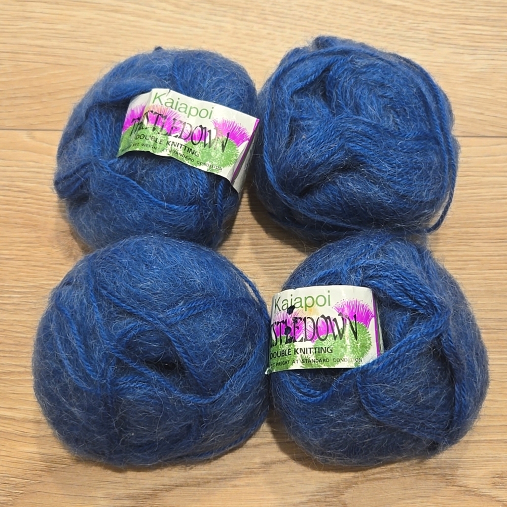 Blue Mohair Blend Yarn